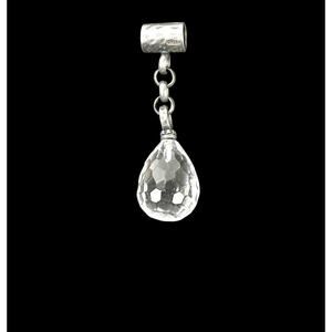 Silpada Vintage Pendant Faceted Crystal Quartz Drop Down Bail Marked 925 No Cord
